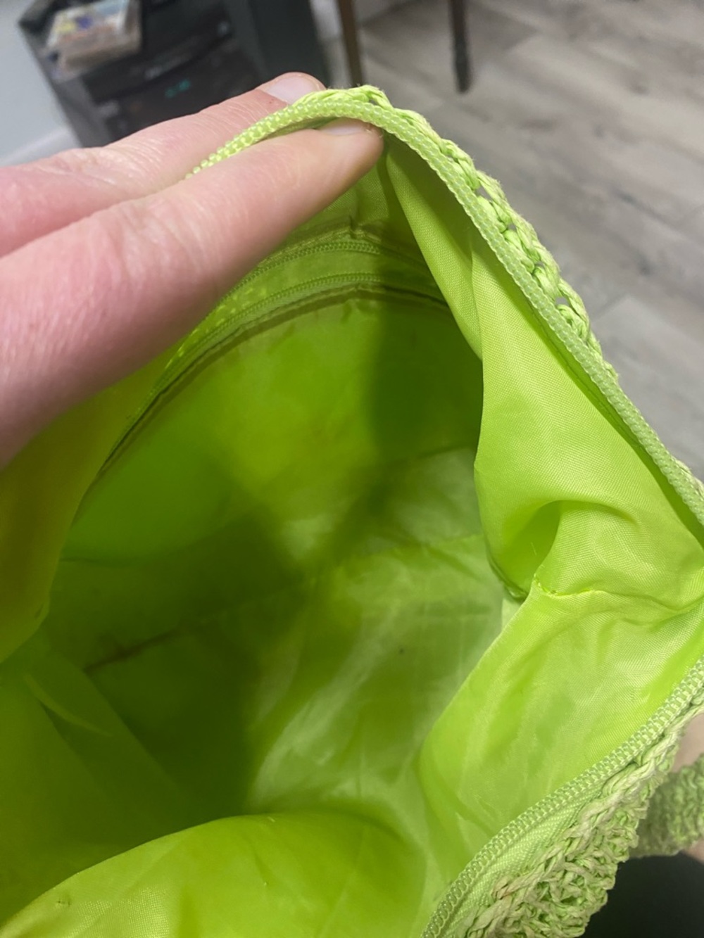 Handwoven Lime Green Crochet Shoulder Bag - Picture 4 of 4